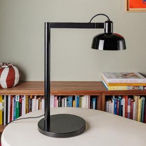 FARO BARCELONA Lampă de masă Tatawin, negru, oțel/vidră, înălțime 57,5 cm, Negru, Camera de zi / sufragerie, Sticlă, Modern