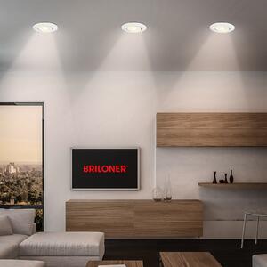 Briloner Klira lumină LED încastrată, albă, orientabilă, dimabil, 3 unități, reglabil, Alb, Camera de zi / sufragerie, Plastic, Modern