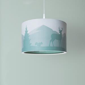 Elobra Lampă suspendată 25/40 Scandi Forest, Ø 40 cm, verde, 1 bec, reglabil, Verde, Camera copiilor, Plastic