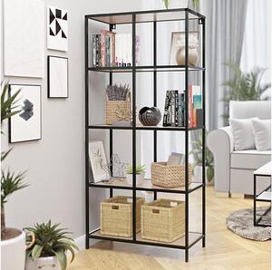 Bibliotecă CARLO 170x78 cm negru/maro