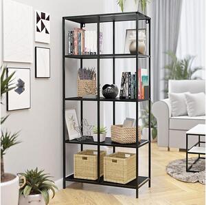 Bibliotecă CARLO 170x78 cm negru
