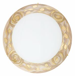 KOLARZ Kolarz Serena plafonieră, culoare crem, Ø 40 cm, metal/vidră, reglabil, Bej, Camera de zi / sufragerie, Sticlă, Design