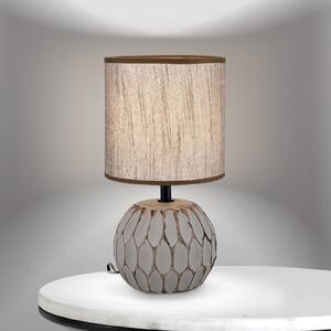 ORION Lampă de masă Pinia, maro, înălțime 27,5 cm, ceramică/lin, Maro / Rugină, Camera de zi / sufragerie, Ceramică