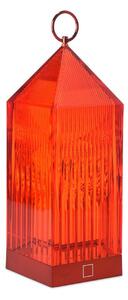 Kartell Lampă de masă LED reîncărcabilă Lanternă, roșie, reciclată, IP54, reglabil, Roșu, dormitor, Plastic, Design