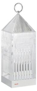 Kartell Lampă de masă LED reîncărcabilă Lanternă, cristal, reciclată, IP54, reglabil, Transparent, dormitor, Plastic, Design