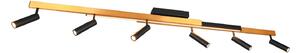Trio Lighting Spot de plafon Zeno LED, 6 spoturi, negru / auriu, metal, reglabil, Auriu / Alamă, Camera de zi / sufragerie, Metal, Modern