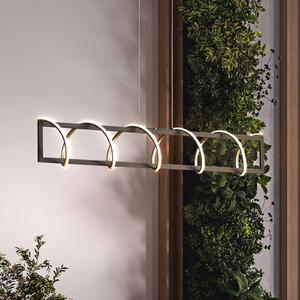 FISCHER & HONSEL Lampă suspendată LED Gwen, negru / auriu, metal, CCT, dimabil, reglabil, Negru, Camera de zi / sufragerie, Metal, Modern