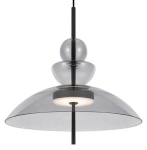 Maytoni Lampă suspendată LED Bangkok, Ø 40 cm, gri deschis, sticlă, Gri, Camera de zi / sufragerie, Sticlă, Modern