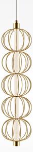 Maytoni Lampă suspendată LED Golden Cage, verticală, Ø 13,9 cm, Auriu / Alamă, Camera de zi / sufragerie, Metal