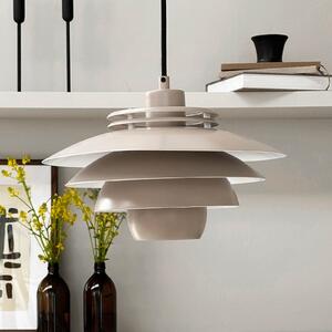 Dyberg Larsen Lampă suspendată Ejka mini, bej, Ø 30 cm, metal, reglabil, Bej, Camera de zi / sufragerie, Metal, Design