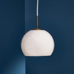 FRANDSEN Lampă suspendată Ball, gri nisip, Ø 18 cm, sticlă, reglabil, Gri, Camera de zi / sufragerie, Sticlă, Design