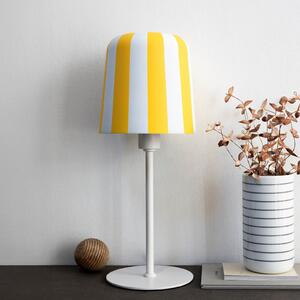 Dyberg Larsen Lampă de masă Gry, galben/alb, înălțime 49,5 cm, Galben, Camera de zi / sufragerie, Metal, Design