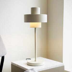 Dyberg Larsen Lampă de masă Stoke, alb chit, înălțime 49,5 cm, Alb, Camera de zi / sufragerie, Metal, Design