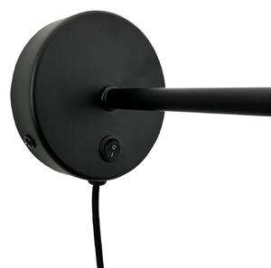 Dyberg Larsen aplică de perete Stoke, negru, Ø 20 cm, metal, Negru, Camera de zi / sufragerie, Metal, Design