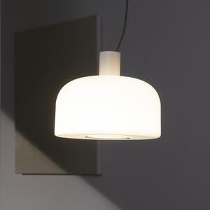 FLOS lampă suspendată Bellhop Glass S2, alb, Ø 45 cm, sticlă, E27, reglabil, Alb, Camera de zi / sufragerie, Sticlă