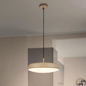 Briloner Lampă suspendată LED Nala, bej, metal/plastic, Ø 35 cm, Bej, Camera de zi / sufragerie, Plastic, Modern