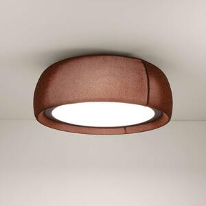 LEDS-C4 Plafonieră LED Gong, maro, 3.000 K, Ø 61,2 cm, reglabil, Maro / Rugină, Camera de zi / sufragerie, Țesătură / Textil, Modern