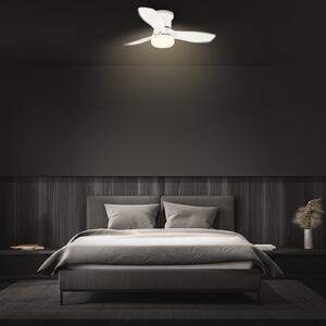 Briloner Ventilator de tavan cu LED Pan, motor curent continuu, alb, Ø 60 cm, CCT, reglabil, Alb, dormitor, Plastic, Modern