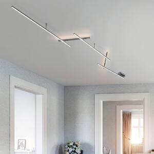 Trio Lighting Plachetă plafonieră LED Indira, dimabilă, nichel, reglabil, Gri, Camera de zi / sufragerie, Metal, Modern
