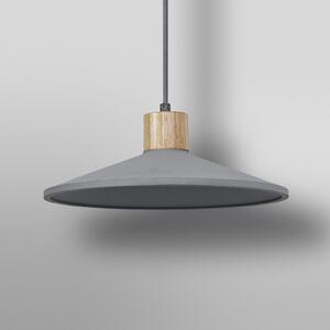 LEDVANCE Lampă suspendată din beton și lemn, Ø 32 cm, beton, gri, reglabil, Gri, Camera de zi / sufragerie, Beton, Viața tânără