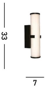 Aplică de perete Clamp LED, oțel alb/negru, sticlă, IP44