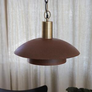 PR Home lampă suspendată Bolton, Ø 45 cm, culoare rugină, metal, reglabil, Maro / Rugină, Camera de zi / sufragerie, Metal