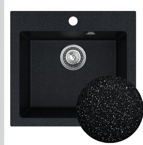 SINK Quality Chiuveta Quality Ferrum 50, chiuveta granit bucatarie 490x450x195 mm + sifon crom, brocart, SKQ-FER.B.1K50.X