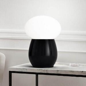 Fabas Luce Lampă de masă Freddy, negru, înălțime 30 cm, sticlă suflată, E27, Negru, Camera de zi / sufragerie, Sticlă