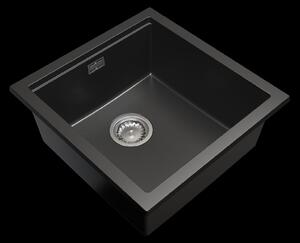 Gamma Decor 4850, chiuvetă granit cu 1 compartiment 480x500x215 mm, negru, GMA-ZLE000156