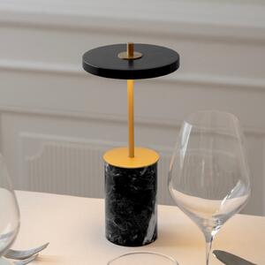 UMAGE Lampă de masă LED reîncărcabilă Asteria Move Mini negru 26cm IP44, reglabil, Negru, Camera de zi / sufragerie, Piatră, Design