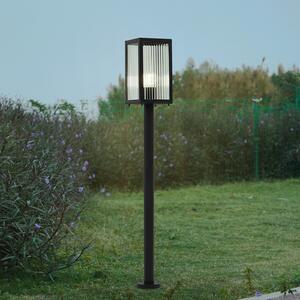 Lindby Bornă luminoasă Bolgar, negru, metal, sticlă, 15 cm, reglabil, Negru, Metal, Modern