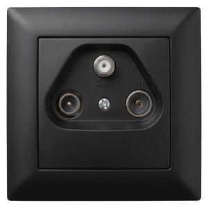 Priză de Antenă RTV-SAT cu Ramă OSTE JNH011-A BLACK