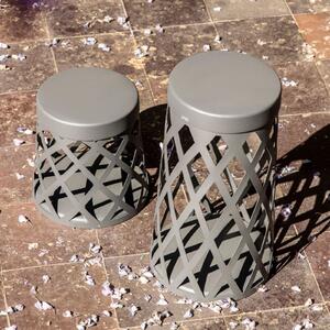 FARO BARCELONA Shadow lampă cu soclu LED, gri închis, aluminiu, înălțime 45 cm, Gri, Aluminiu, Modern
