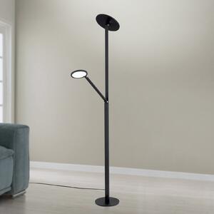 ORION Lampadar LED Fati, înălțime 181 cm, aluminiu, lumină de lectură, dimabil, CCT, reglabil, Negru, Camera de zi / sufragerie, Aluminiu, Modern, Proiector vertical
