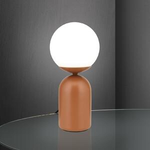 ORION Lampă de masă Stanley, roșu coral, înălțime 32 cm, ceramică/vidră, Roșu, Camera de zi / sufragerie, Ceramică, Modern