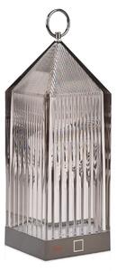 Kartell Lampă de masă LED reîncărcabilă Lanternă, fum, reciclată, IP54, reglabil, Gri, dormitor, Plastic, Design