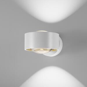 Egger Licht EGG Aplică de perete Clippo Optic, alb/galben, DTW, sus/jos, reglabil, Alb, Camera de zi / sufragerie, Aluminiu, Modern, Perete rotund