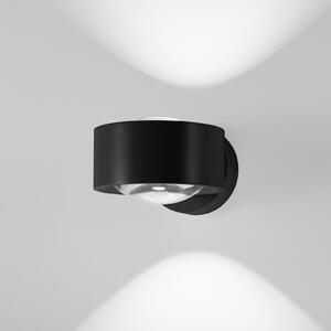 Egger Licht EGG Aplică de perete Clippo Optic negru/negru DTW sus/jos, reglabil, Negru, Camera de zi / sufragerie, Aluminiu, Modern, Perete rotund