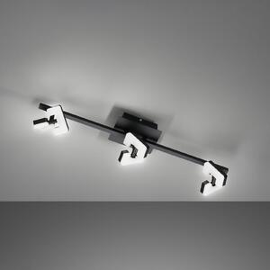 FISCHER & HONSEL Plafonieră Ray LED, 60 cm, 3 becuri, negru, metal, Negru, Camera de zi / sufragerie, Metal, Modern