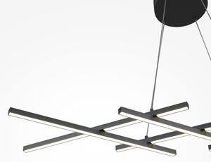 Maytoni Lampă suspendată LED Halo, negru, lungime 103,5 cm, reglabil, Negru, Camera de zi / sufragerie, Aluminiu, Modern