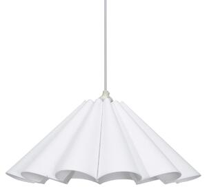 PR Home Lampă suspendată Frenja, bumbac, alb, Ø 45 cm, reglabil, Alb, Camera de zi / sufragerie, Țesătură / Textil, Scandinavă