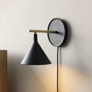 Audo Aplică de perete LED Cast, negru, IP44, dimabil, fișă