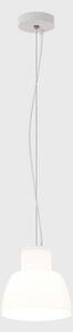 Nemo Lampa suspendată Lorosae, albă, Ø 20 cm, sticlă, E27, reglabil, Alb, Camera de zi / sufragerie, Sticlă