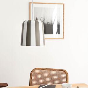 Dyberg Larsen Lampă suspendată Gry, gri/alb, Ø 20 cm, metal, reglabil, Gri, Camera de zi / sufragerie, Metal, Scandinavă