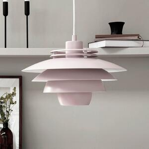 Dyberg Larsen Lampă suspendată Ejka mini, roz, Ø 30 cm, metal, reglabil, Roz / Rosé, Camera de zi / sufragerie, Metal, Design
