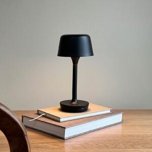 Dyberg Larsen Lampă de masă cu LED reîncărcabilă Flow, negru, înălțime 25, reglabil, Negru, Camera de zi / sufragerie, Metal, Scandinavă