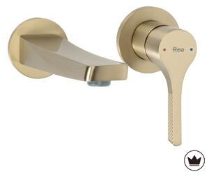 Baterie de lavoar încastrată REA Maxim Brush Gold + BOX