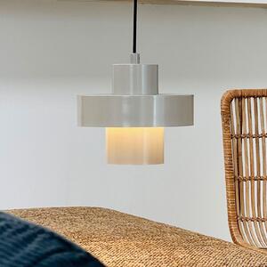 Dyberg Larsen Lampă suspendată Stoke, gri, Ø 20 cm, metal, reglabil, Gri, Camera de zi / sufragerie, Metal, Design