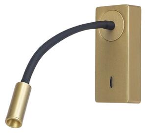 Forlight Aplică de perete cu LED Mine, aurie, aluminiu, înălțime 14 cm, Auriu / Alamă, Camera de zi / sufragerie, Aluminiu, Modern