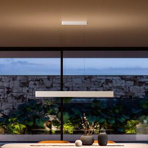 Linea Light Lampă suspendată LED Satori, lungime 114,4 cm, alb, 2.700 K, aluminiu, reglabil, Alb, Camera de zi / sufragerie, Aluminiu